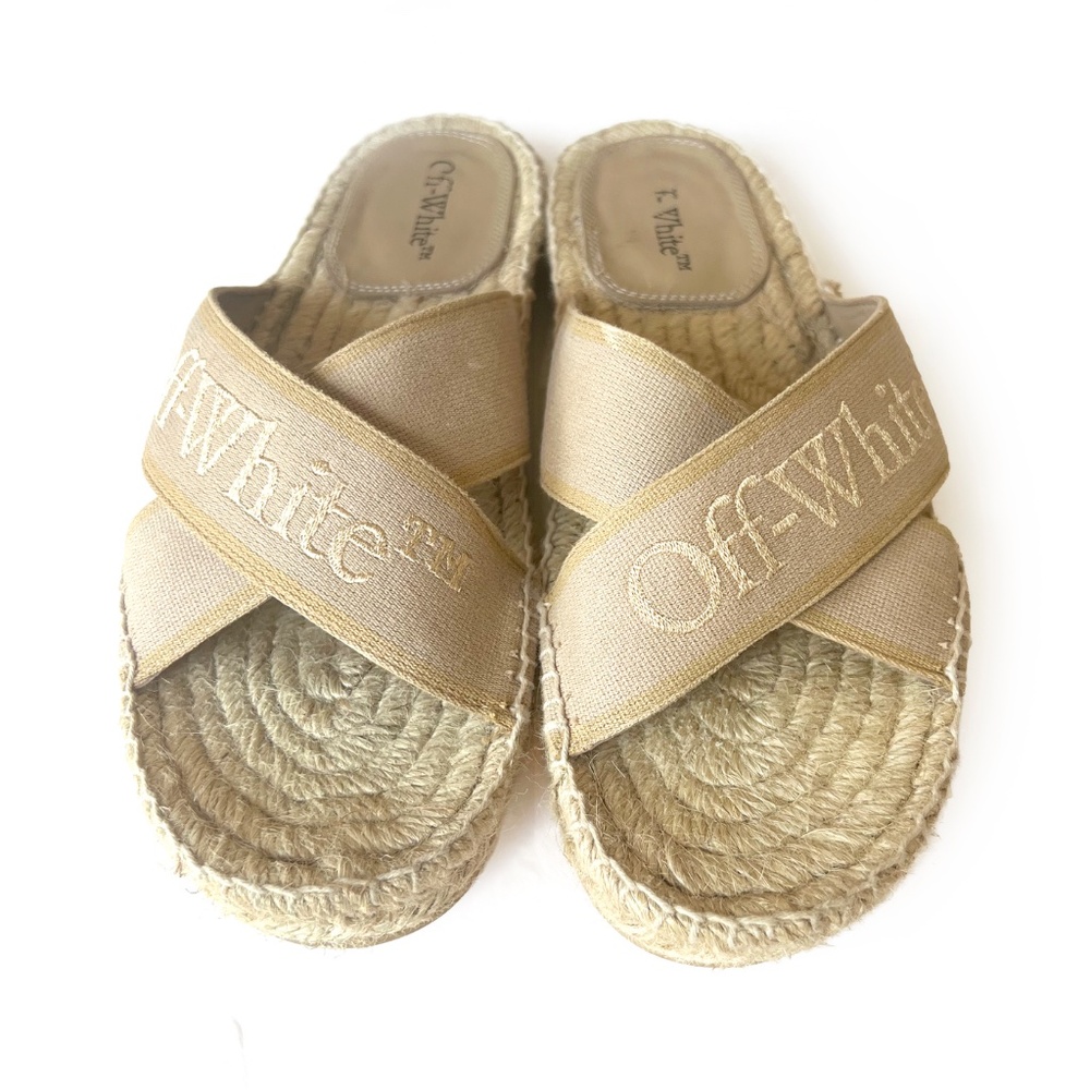 Off-White Bookish Criss-Cross Espadrille Sandals Size 39